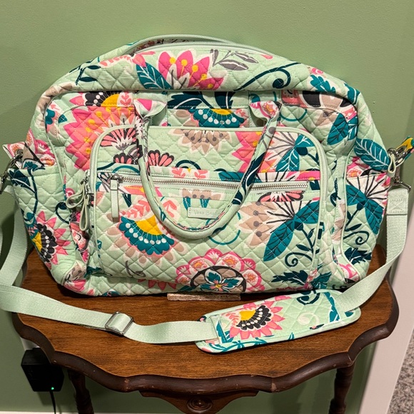 Vera Bradley Handbags - Vera Bradley Quilted Bag - Mint Green and Pink Floral  FAST SHIP